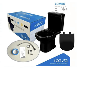 Kit Bacia Acoplada Etna Preto Icasa