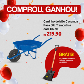Carrinho de Mão Caçamba Rasa 50 Litros Azul Tramontina