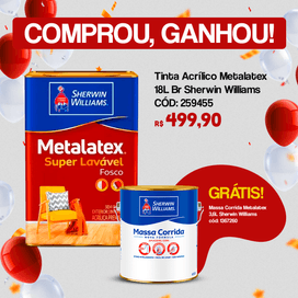 Tinta Acrílico Metalatex 18L Branco Fosco Sherwin Williams