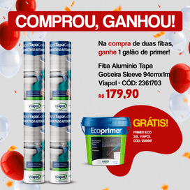 Fita Alumínio Tapa Goteira Sleeve 94cmx1m Viapol