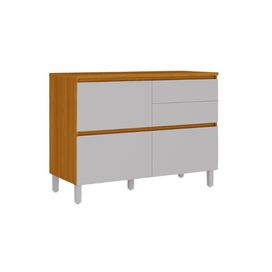 Balcão 120cm 1 Porta e 4 Gavetas Lumina Fendi e Cinamomo Itatiaia