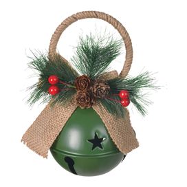 Enfeite Natal Guizo Metal 18x15cm Verde Flor Arte