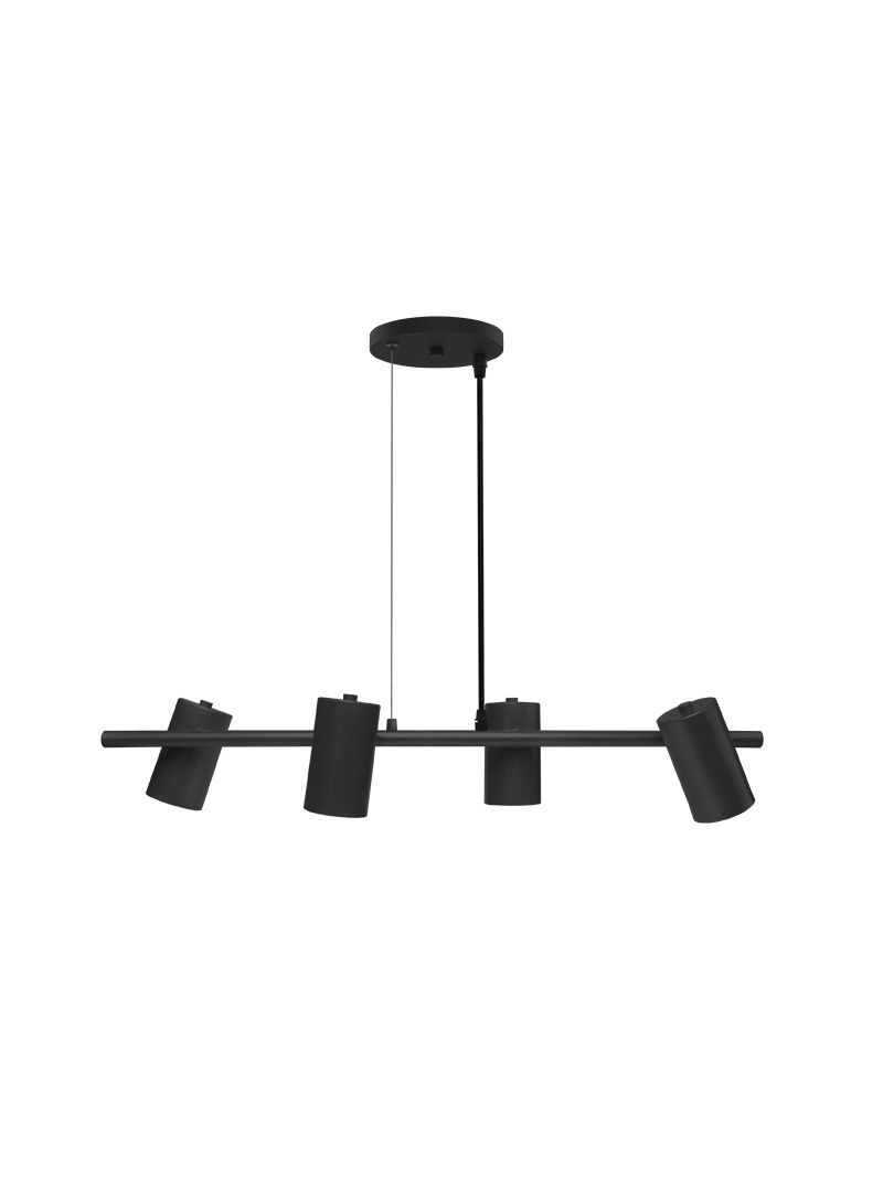 2176645-Pendente-Foccus-4xE27-Preto-Fosco-Taschibra---Amoedo