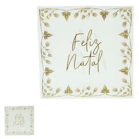 Guardanapo de Papel Feliz Natal com 20 Unidades Flor Arte
