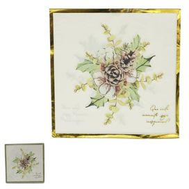 Guardanapo de Papel Natal com 20 Unidades 33cm Flor arte
