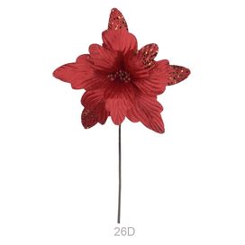 Haste Bico Papagaio Aveludado com Gliter 29cm Vermelho Flor Arte