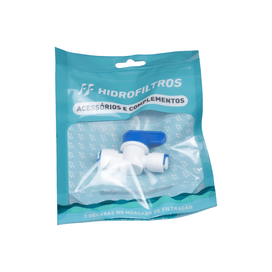Conector Engate Rápido 1/4" para 1/4" com Válvula Branco Hidrofiltros