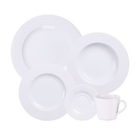 Aparelho de Jantar Vibrare Porcelana Branco 20 Peças Tramontina