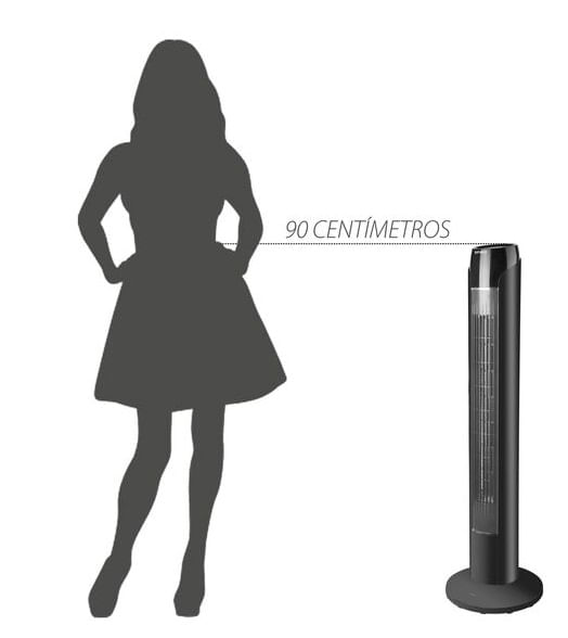 Ventilador Torre Sky 90cm Preto/Prata 127v Spirit